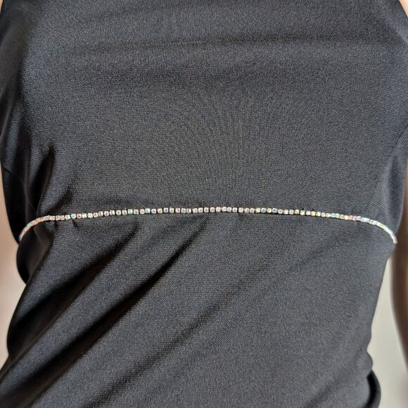 Vintage 90s Express Mini Dress Formal Cocktail Empire Waist Rhinestone Size 11 - Picture 9 of 13